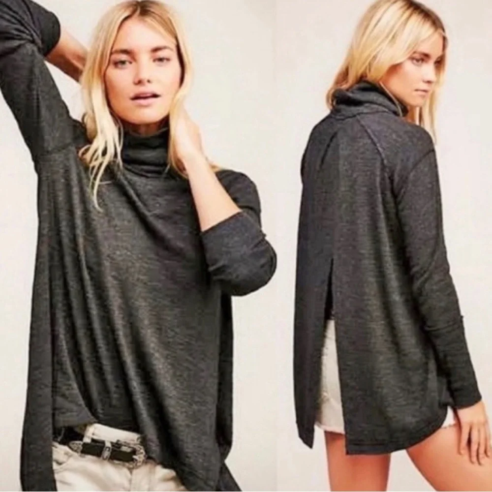 Free People We the Free High Low Turtleneck‎ TopS B15