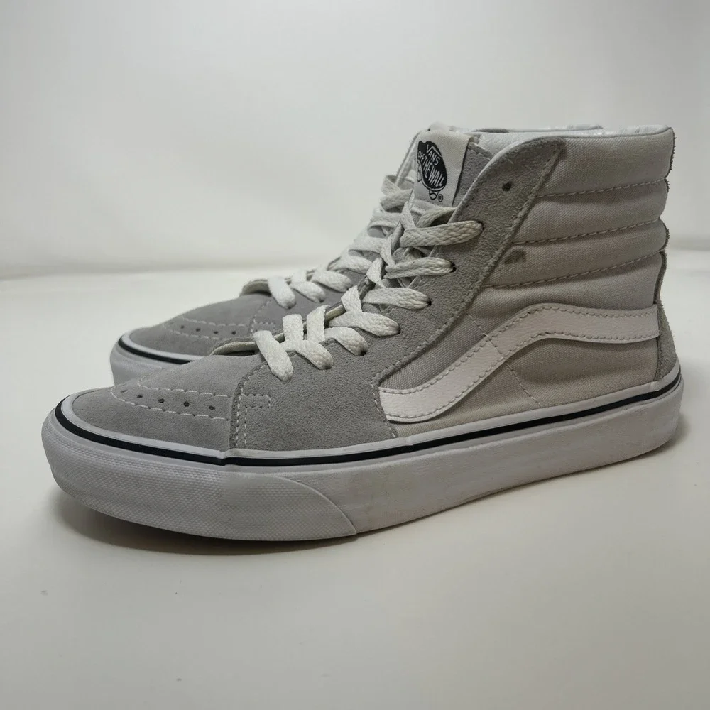 VANS Sk8-Hi Skate Sneakers Men's Sz‎ 6.5 Women's Sz 8 Gray Dawn/ True White