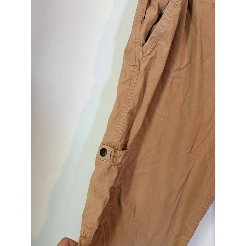 L.L. Bean Jogger Pants XL Tan Elastic Waist Lightweight Cargo‎ Casual