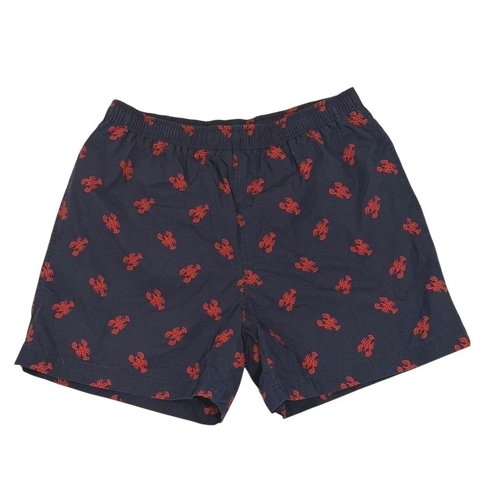 Polo Sport Ralph Lauren Swim Trunks Navy Blue Red Lobster Printed Mens XL Preppy