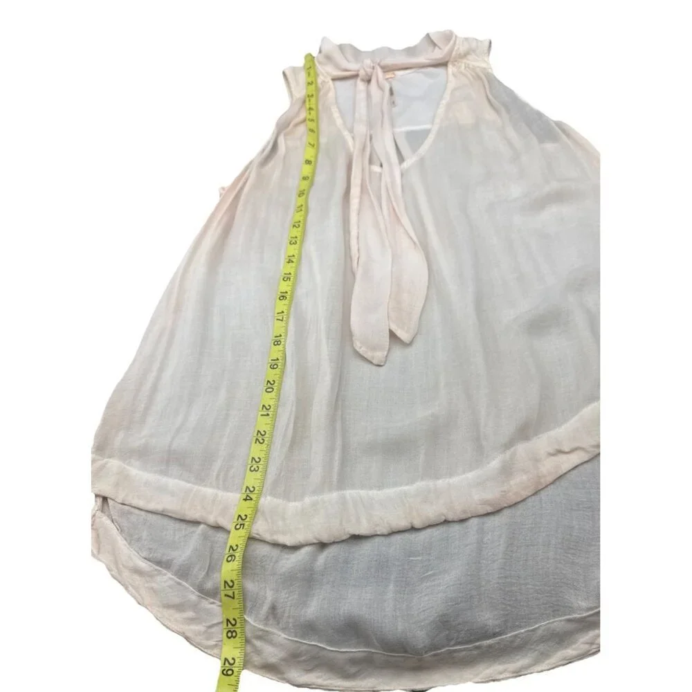 Free People Women’s PEACH Tie Front‎ Sleeveless Tie Front Top Blouse Sz S