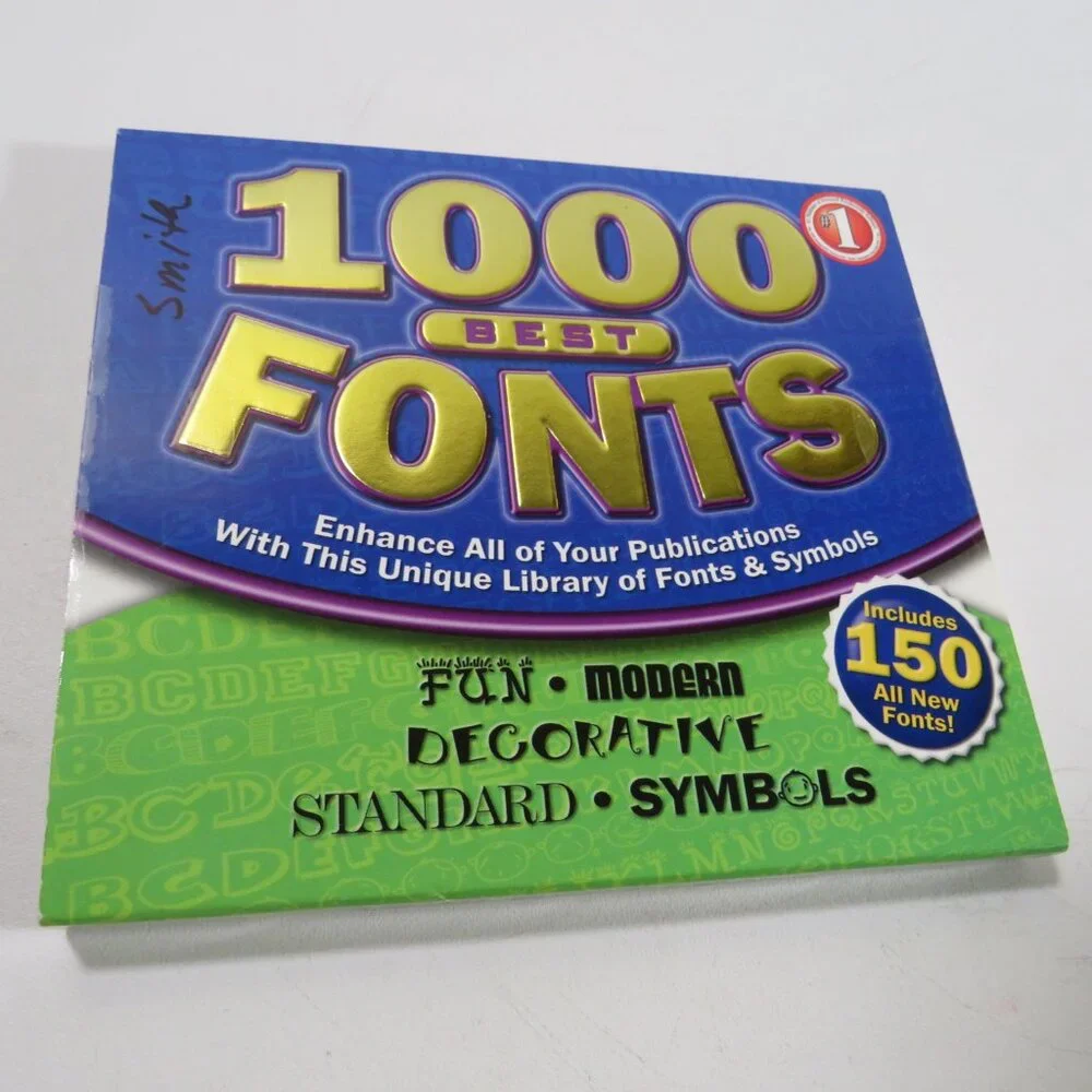 1000 Best Fonts by Cosmi Corp. Computer Game OUT OF DATE SOFTWARE