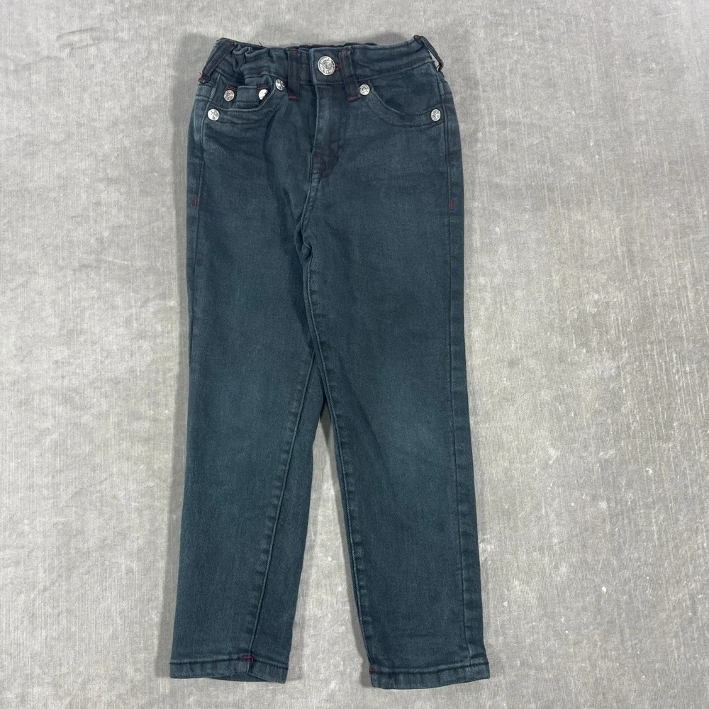 True Religion Kids Medium 5/6  Dark Wash Distressed Elastic Waist Jeans‎