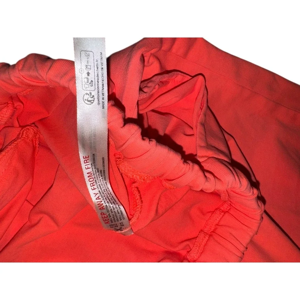 Free People Movement Hot Shot Easy Long Sleeve Set Neon‎ Coral (Top S/Shorts M)