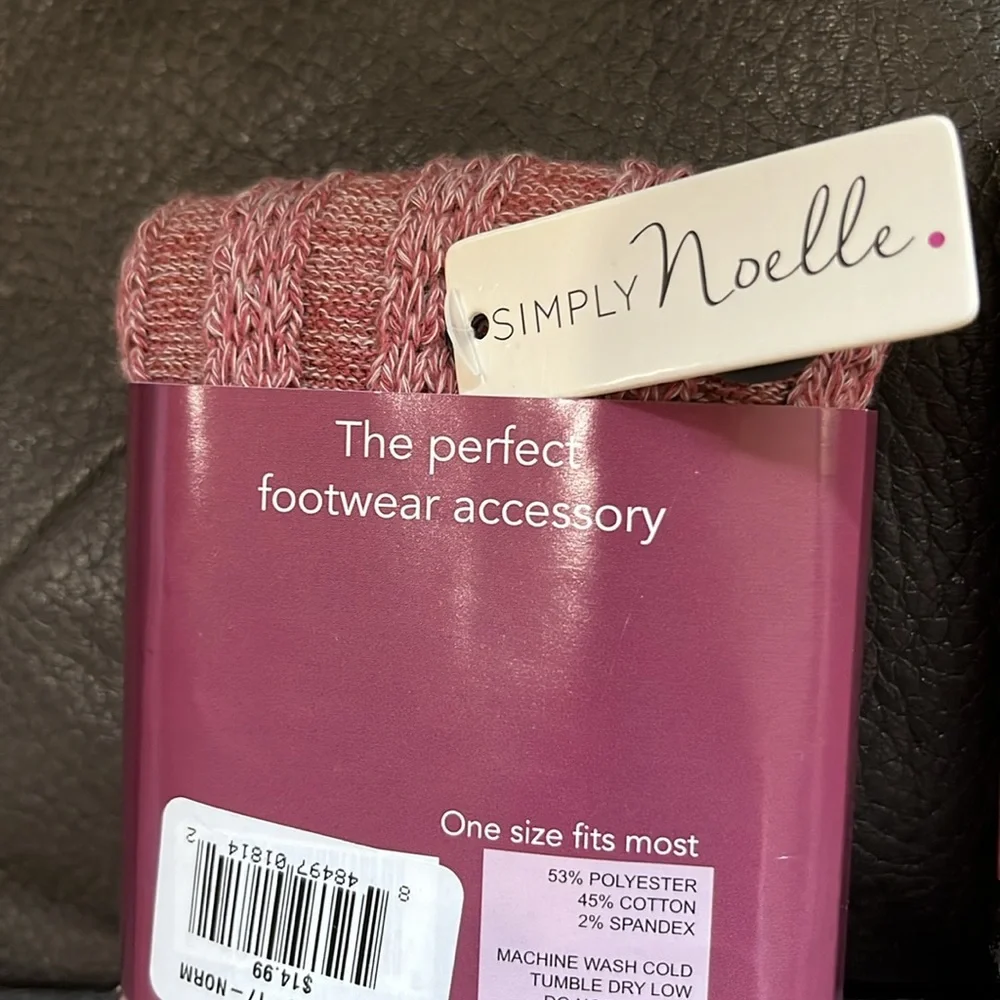 Simply Noelle Scalloped Heathered Boot Socks - Pink and Gray