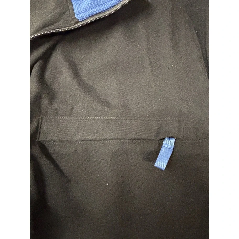 Arnold Palmer Men's XL Black 1/4 Zip Pullover Golf Jacket Stretch Blue Trim