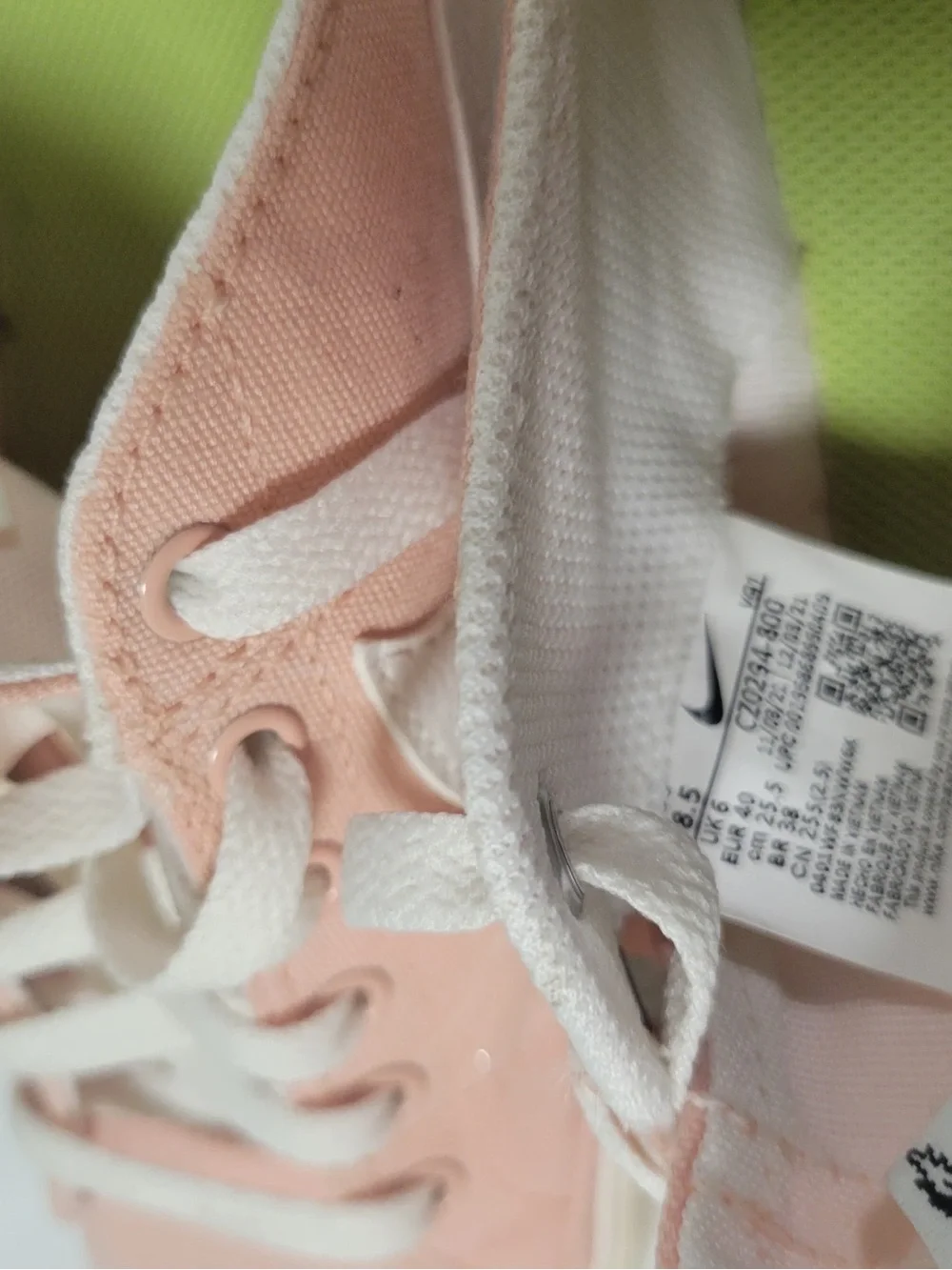 Nike Light Pink Canvas Low-Top Sneakers with White Accents