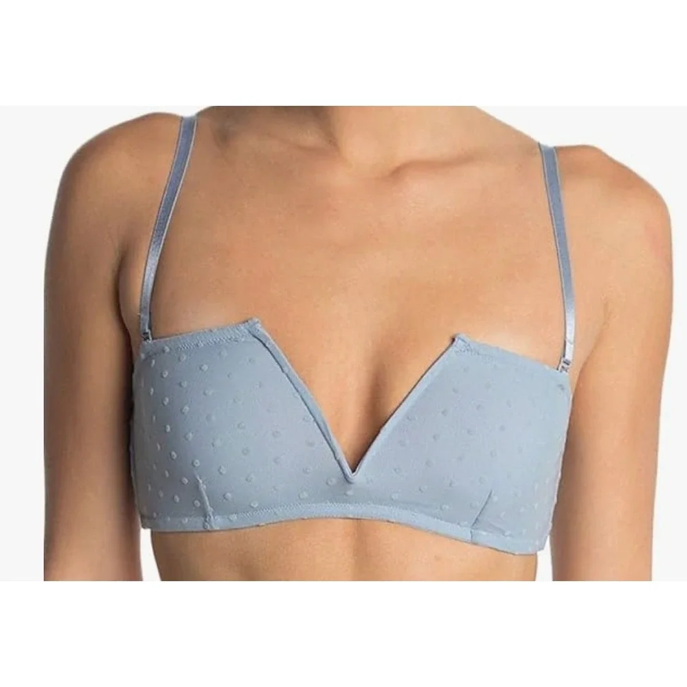 Intimately Free People The‎ Rain Swiss Dot Bralette Blue Size S NEW