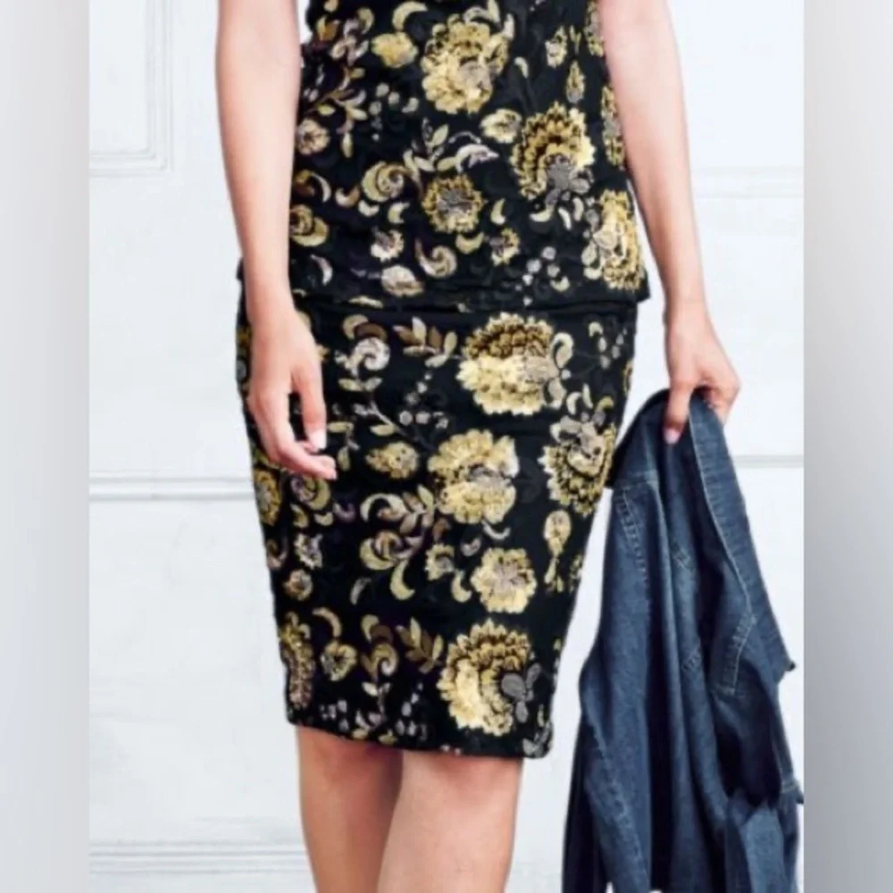 Garnet Hill Sequins Pencil Skirt Sz 00