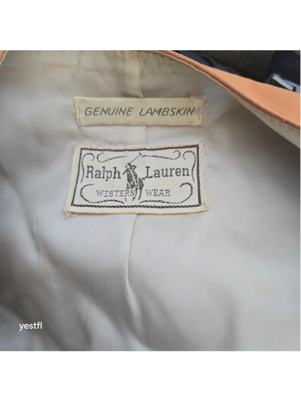 Vintage Ralph Lauren Western Wear Lambskin Leather Vest in Terracotta Brown M
