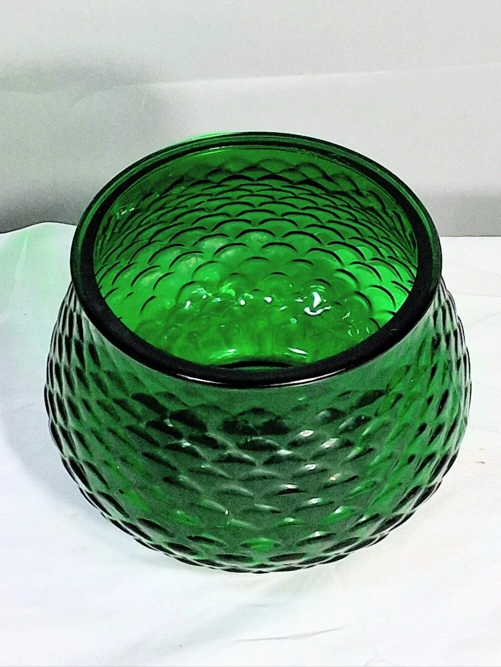 E.O. Brody Vintage 60's & 70''s Emerald Green Fish Scale Pattern Bowl/Planter