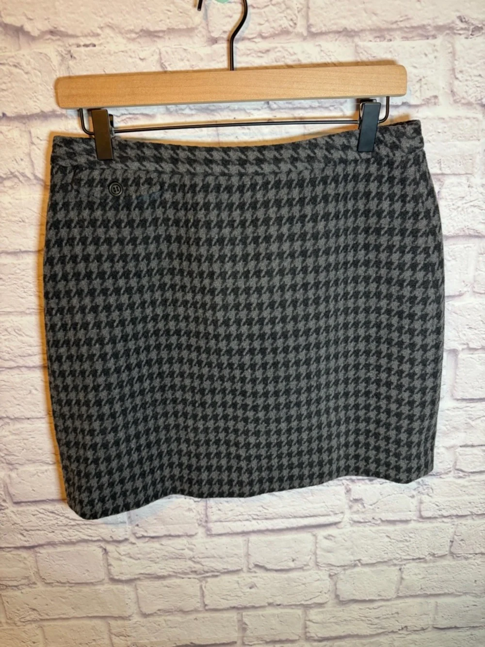 J.Crew Women's Houndstooth Wool Blend Mini‎ Skirt Size 10 Preppy Y2K