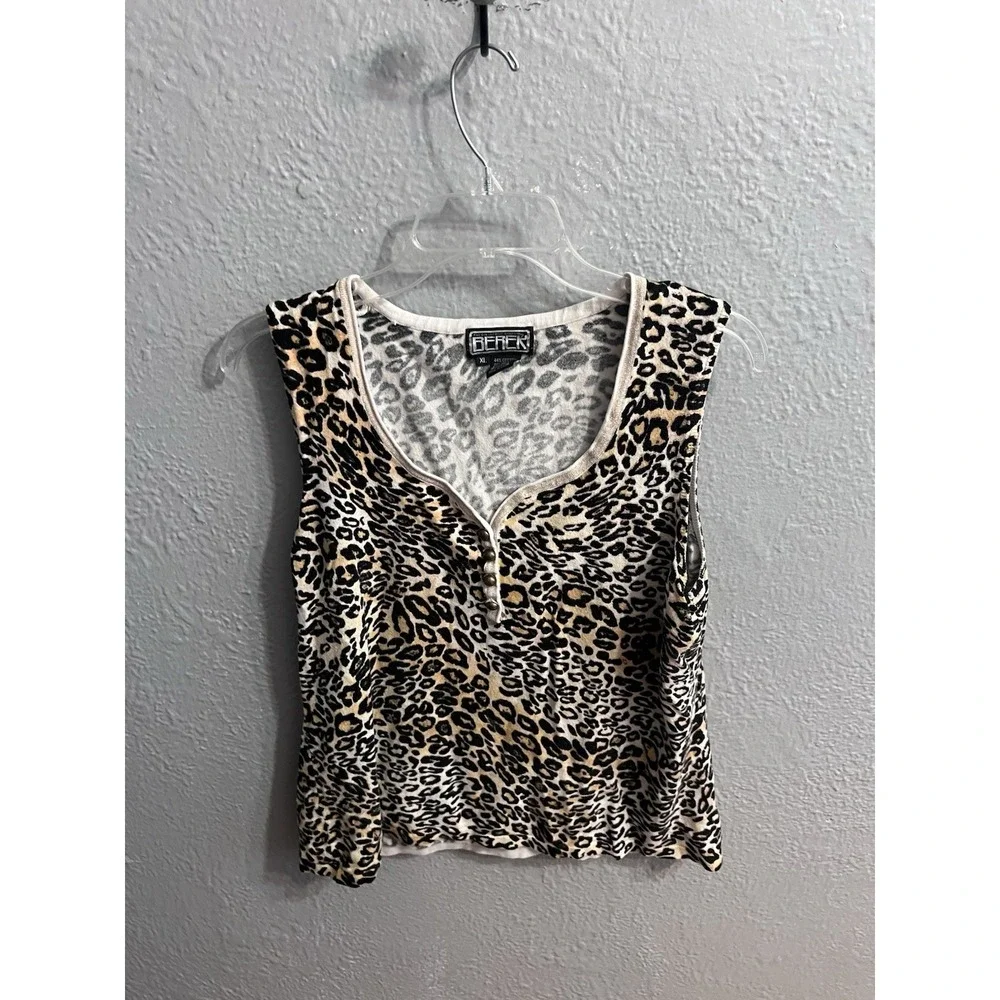 Women Animal Berek Size XL ‎ Pullover Sweater 1/4 Button