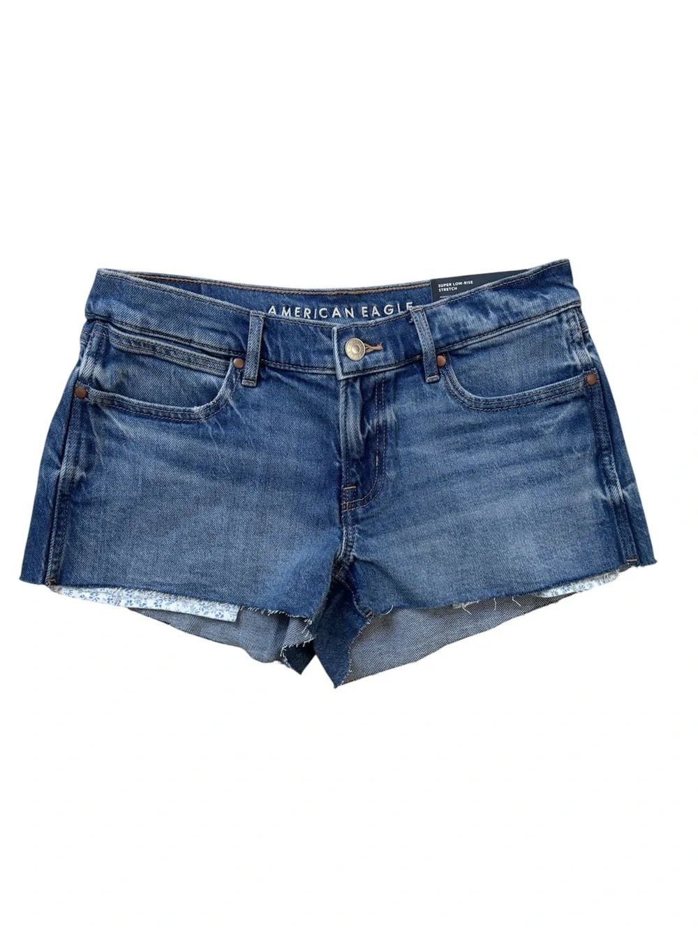 American Eagle Outfitters Women's Super Low Rise Stretch Cutoff Shorts