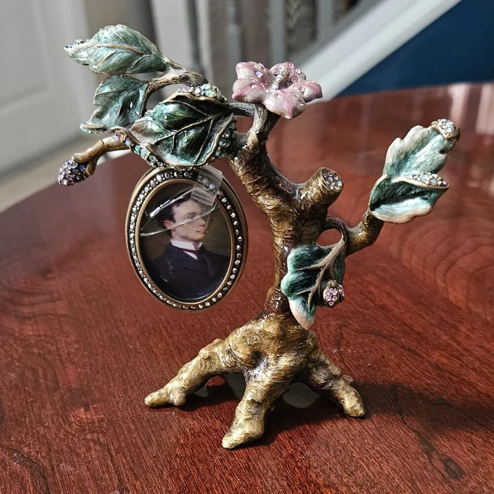 RARE JAY STRONGWATER ELDON FLORA & FAUNA FAMILY TREE HANGING FRAME CRYSTAL OBJET