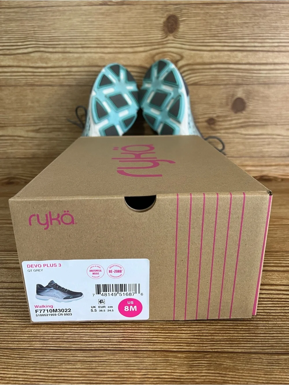 Ryka Devotion Plus 3 Women's 8M Gray Blue QT Grey Mesh Fitness Walking Shoe