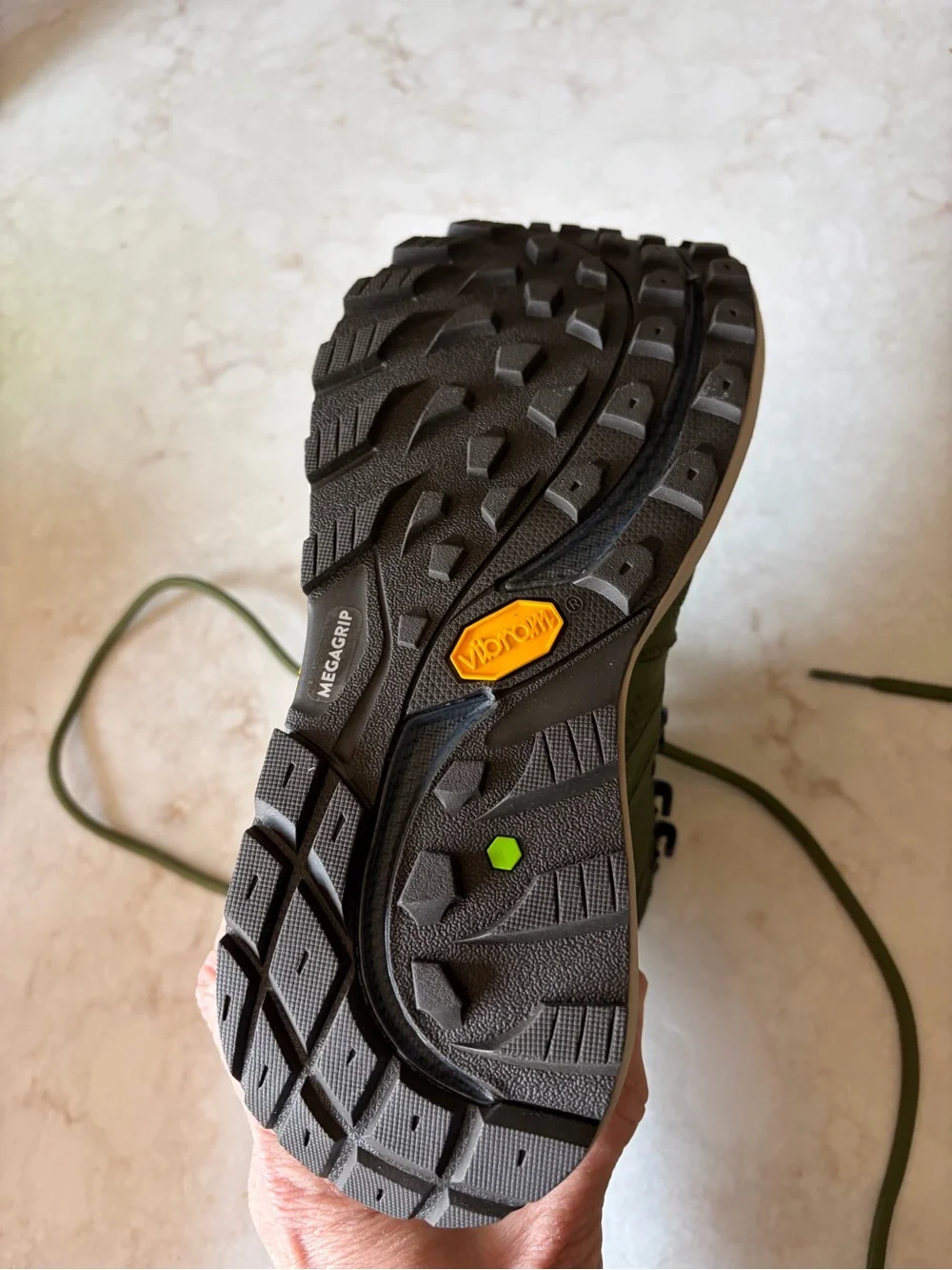Women’s TOPO New Trailventure 2 WP Hiking Boot Green Tan Vibram Sole Size 6.0