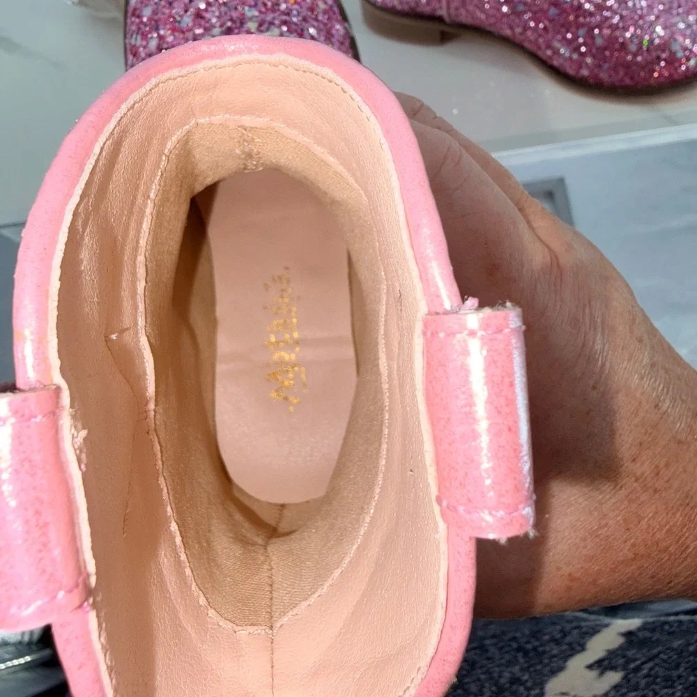Cowboy Boots 10 Pink Glitter Sparkly Western Pull On Toddler Shoes