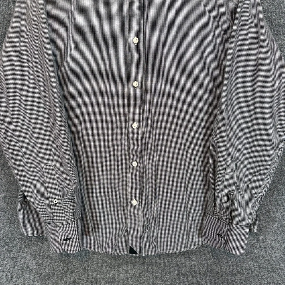 Untuckit Button Down Shirt Mens XL Black Micro Check Cotton Casual Long Sleeve