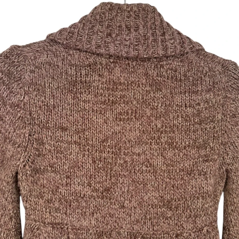 PANDEMONIUM Brown Wool Blend Shawl Collar Button Front Cardigan Sweater Sz Small