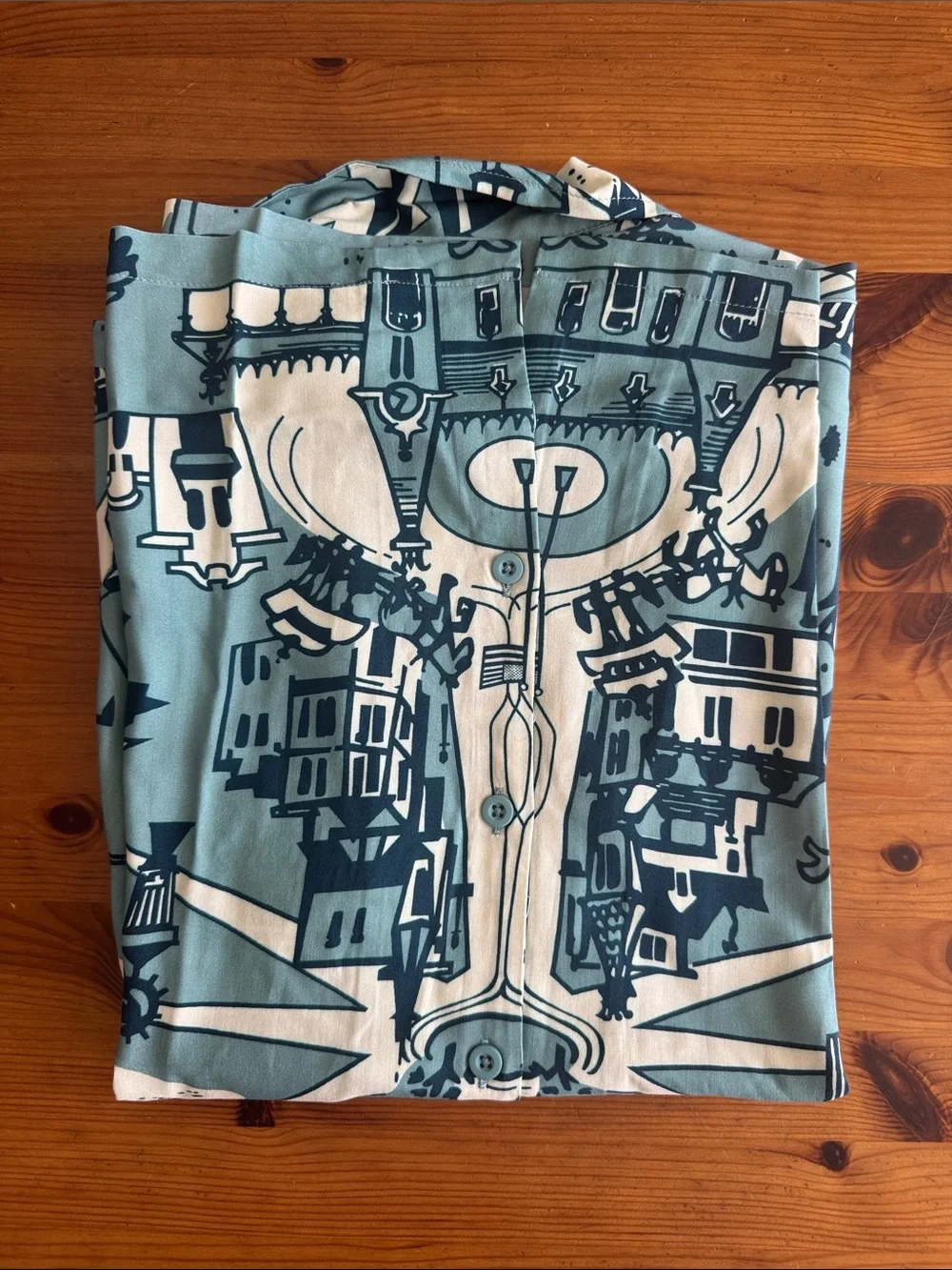 Disney Disneyland Vault 70th Anniversary Map Design Button Down Tee Shirt