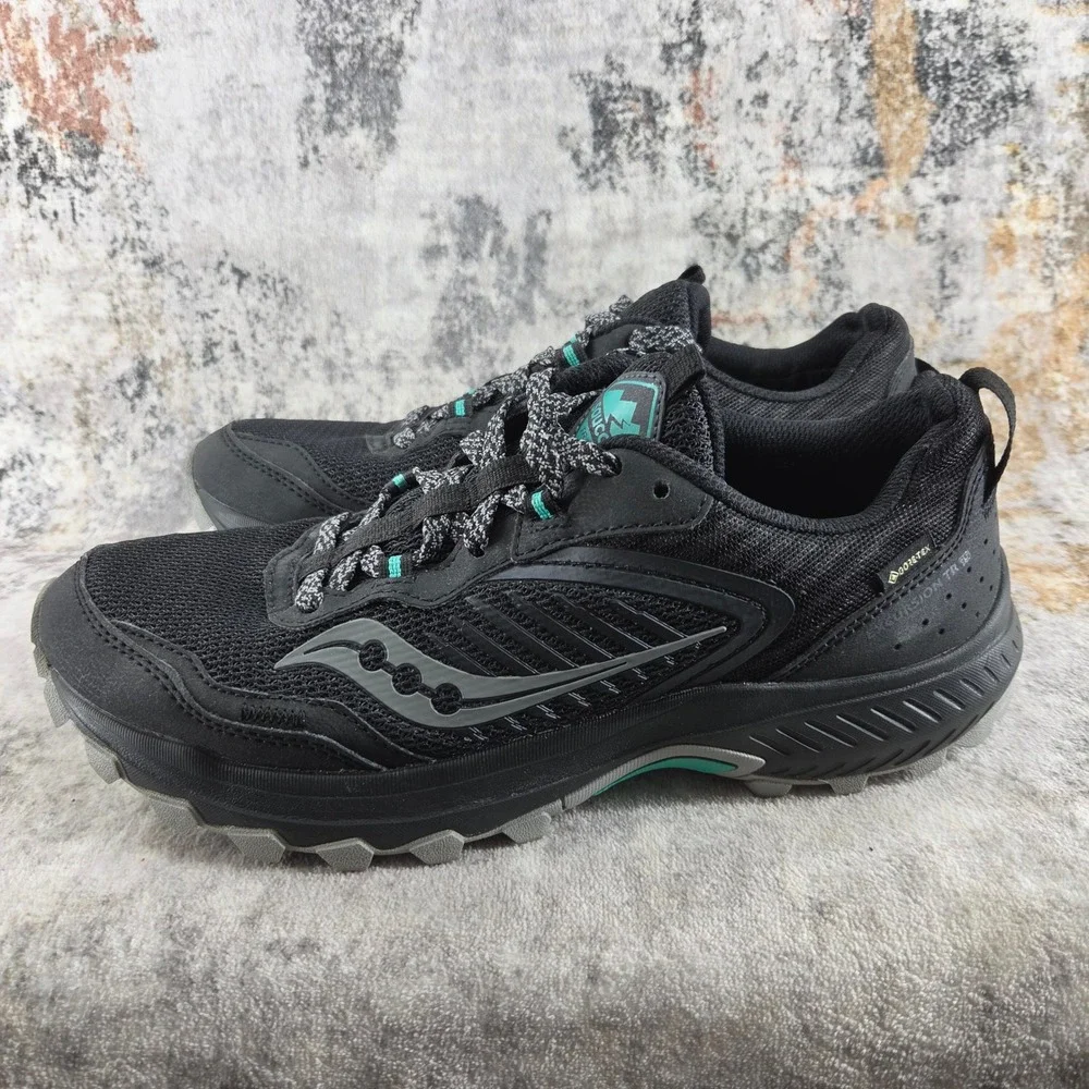 Saucony Excursion TR15 GTX Shoes Womens 9.5 Black Trail Running Outdoor‎ Hiking
