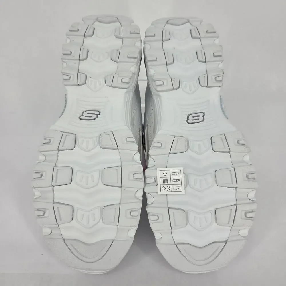 NEW Skechers D'Lites Ocean Dreaming White Holo Sneaker 90s Vibe Women's 9.5 NIB