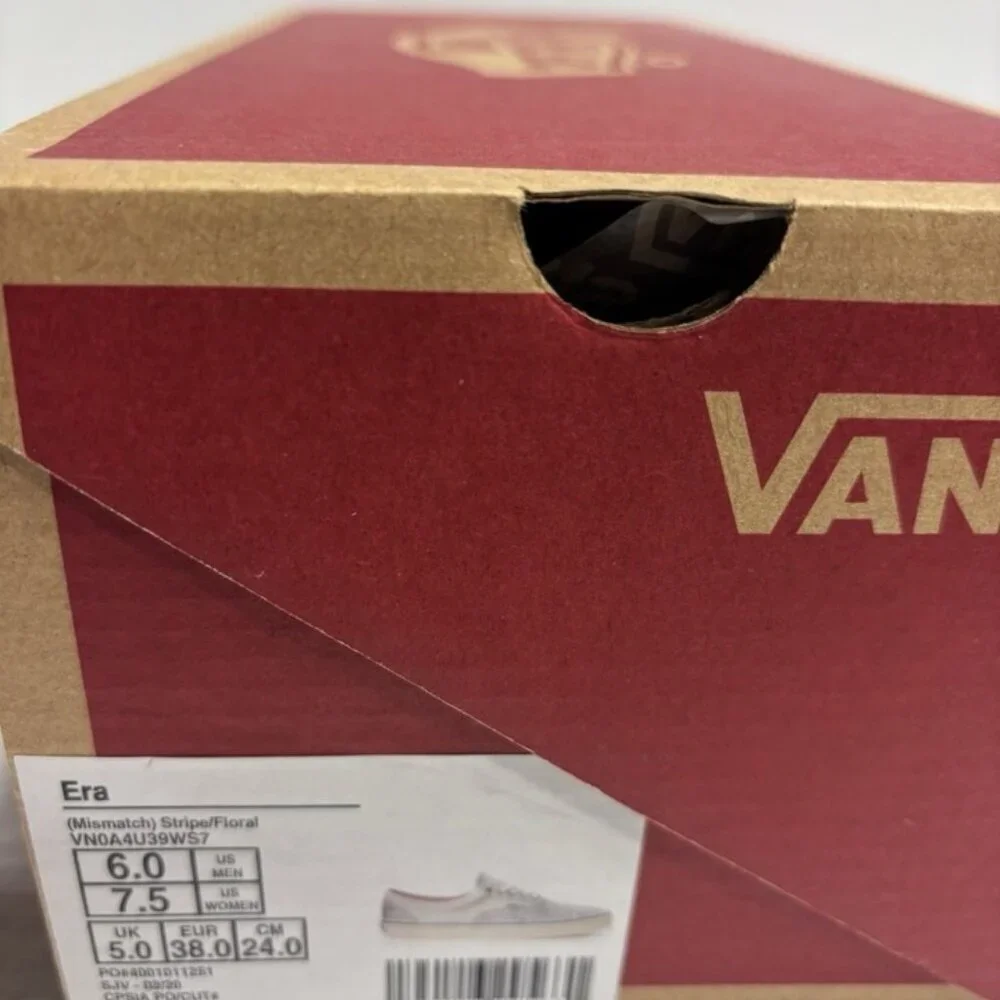 Vans Women’s Era Mismatch Stripe Floral Sneakers, Size 7.5 M