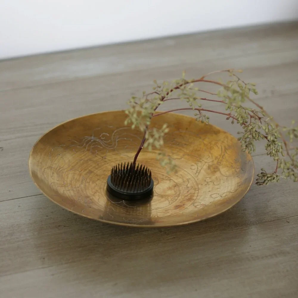 Vintage brass shallow