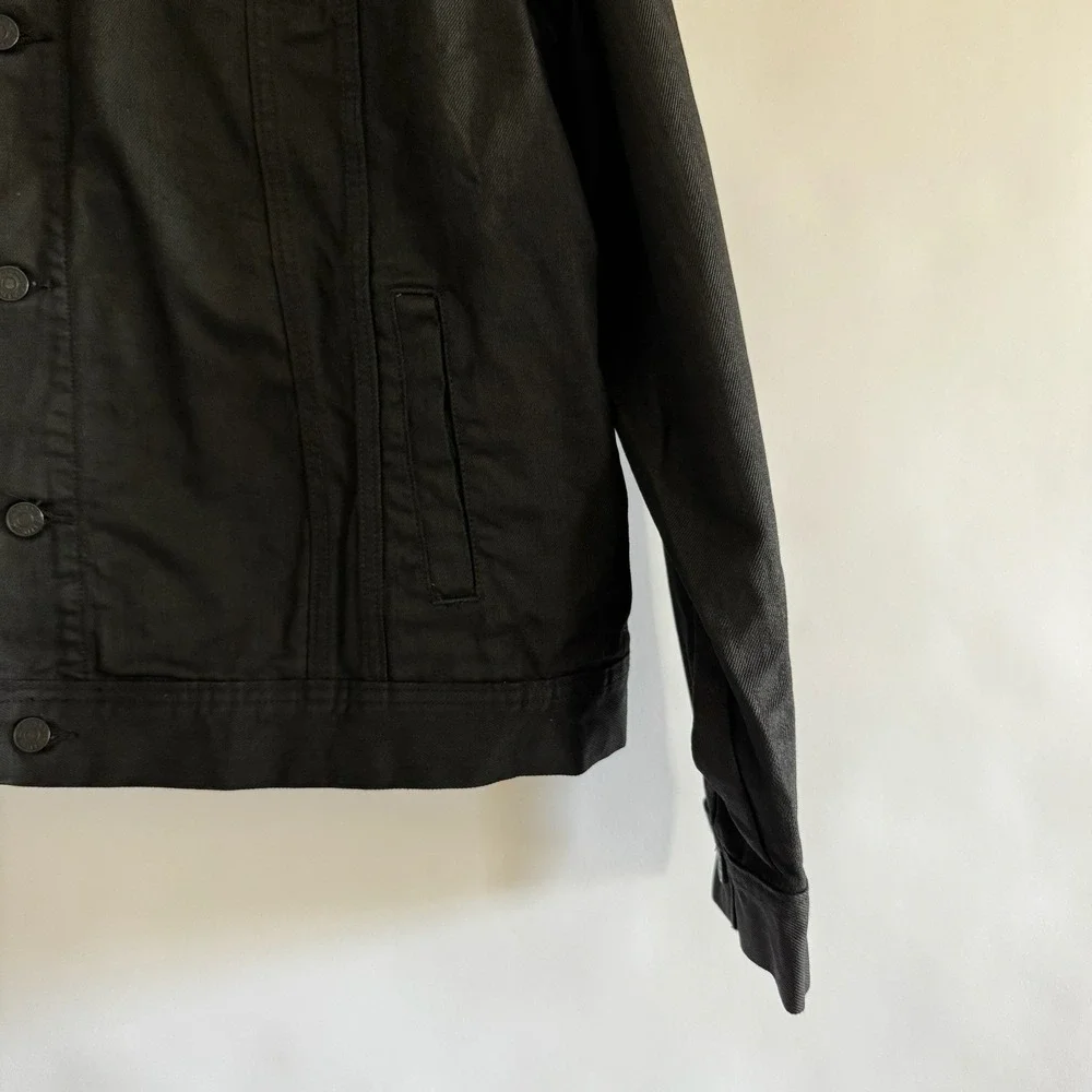 Banana Republic Mens Heritage‎ Black Coated Denim Jacket XXL Modern City Slick