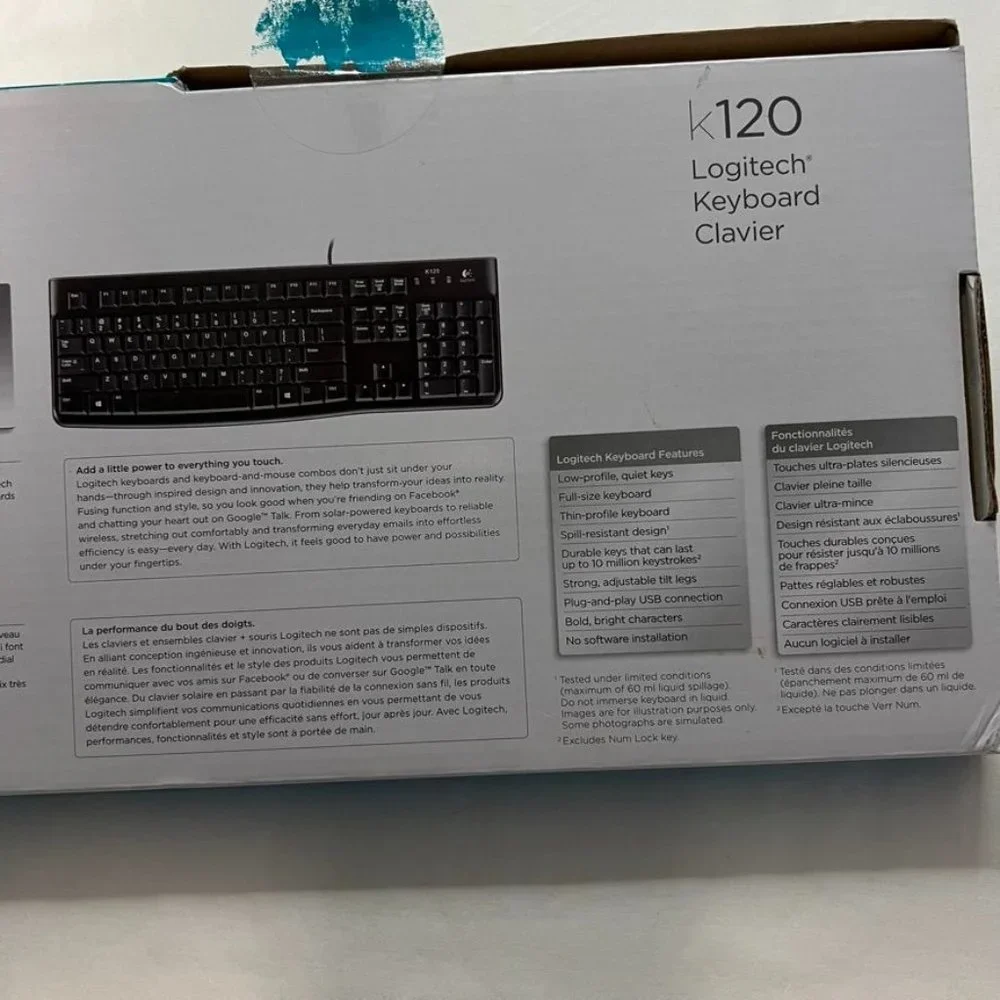Logitec Keyboard K120‎ Plug-and-Play USB Keyboard, black NIB-Open box unused