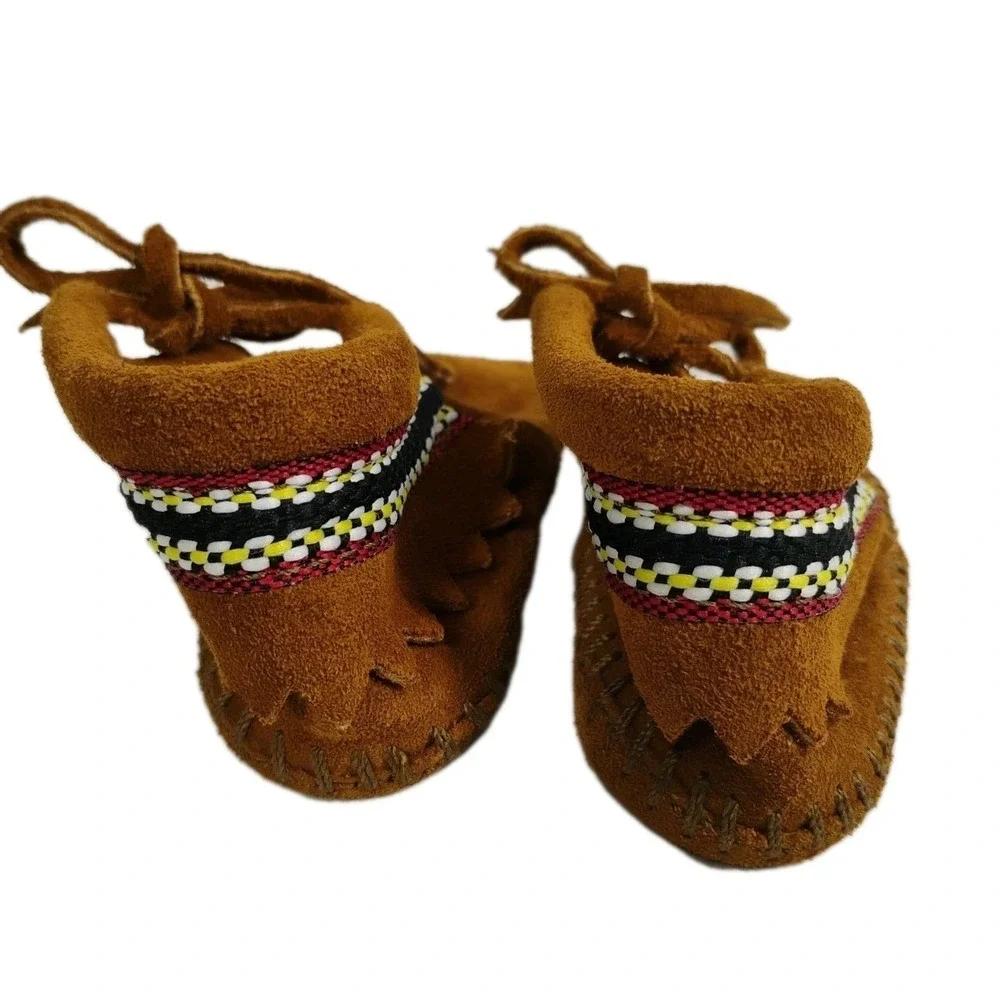 Minnetonka Infant Unisex Size‎ 1 Baby Moccasins Shoes Leather