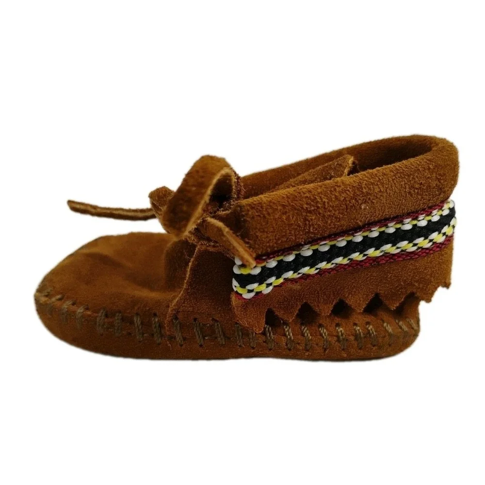 Minnetonka Infant Unisex Size‎ 1 Baby Moccasins Shoes Leather