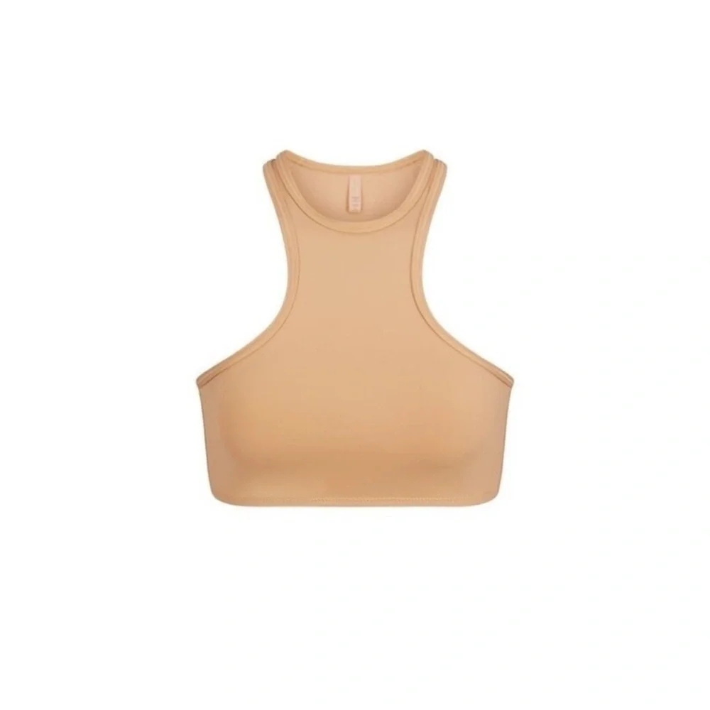 Skims (B10) Swim High Neck Racerback Bikini Top- Ochre NWT SIZE L