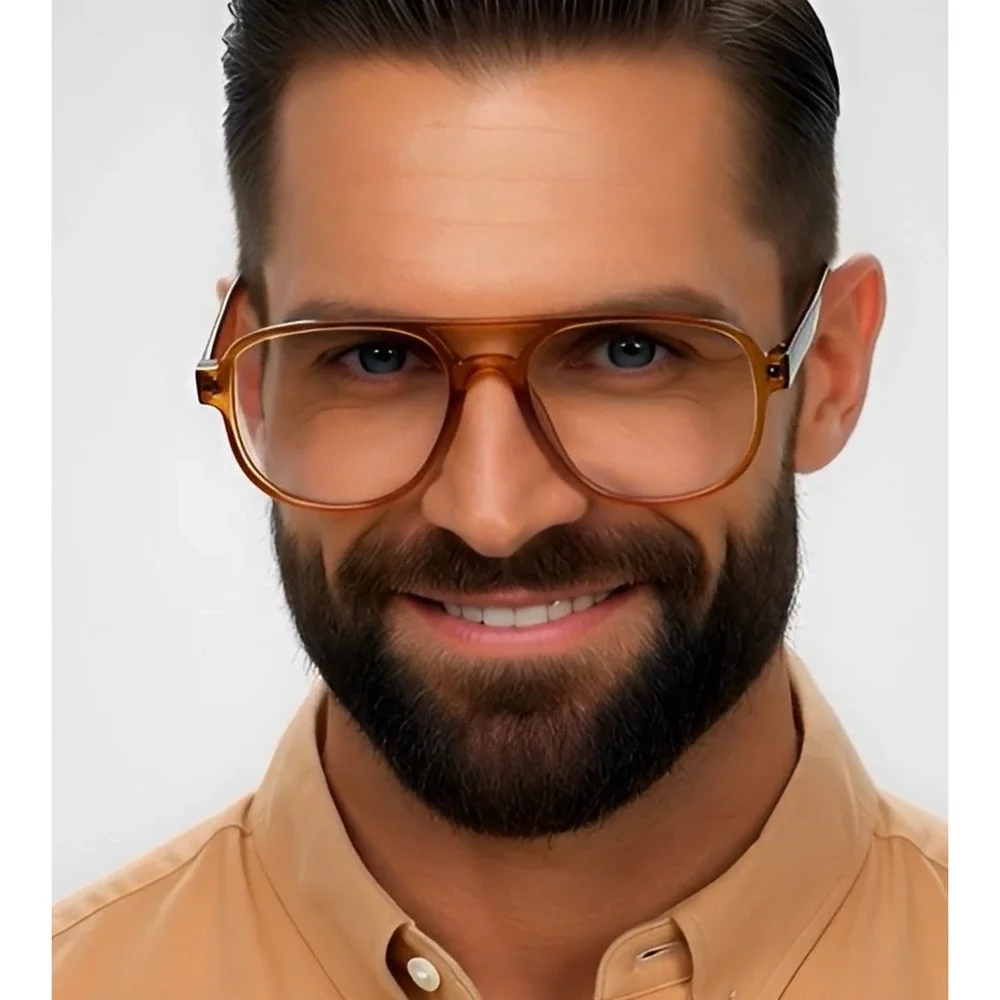 Retro Aviator Sunglasses Orange Gradient Lenses Men's Fashion Eyewear‎ UV400 New