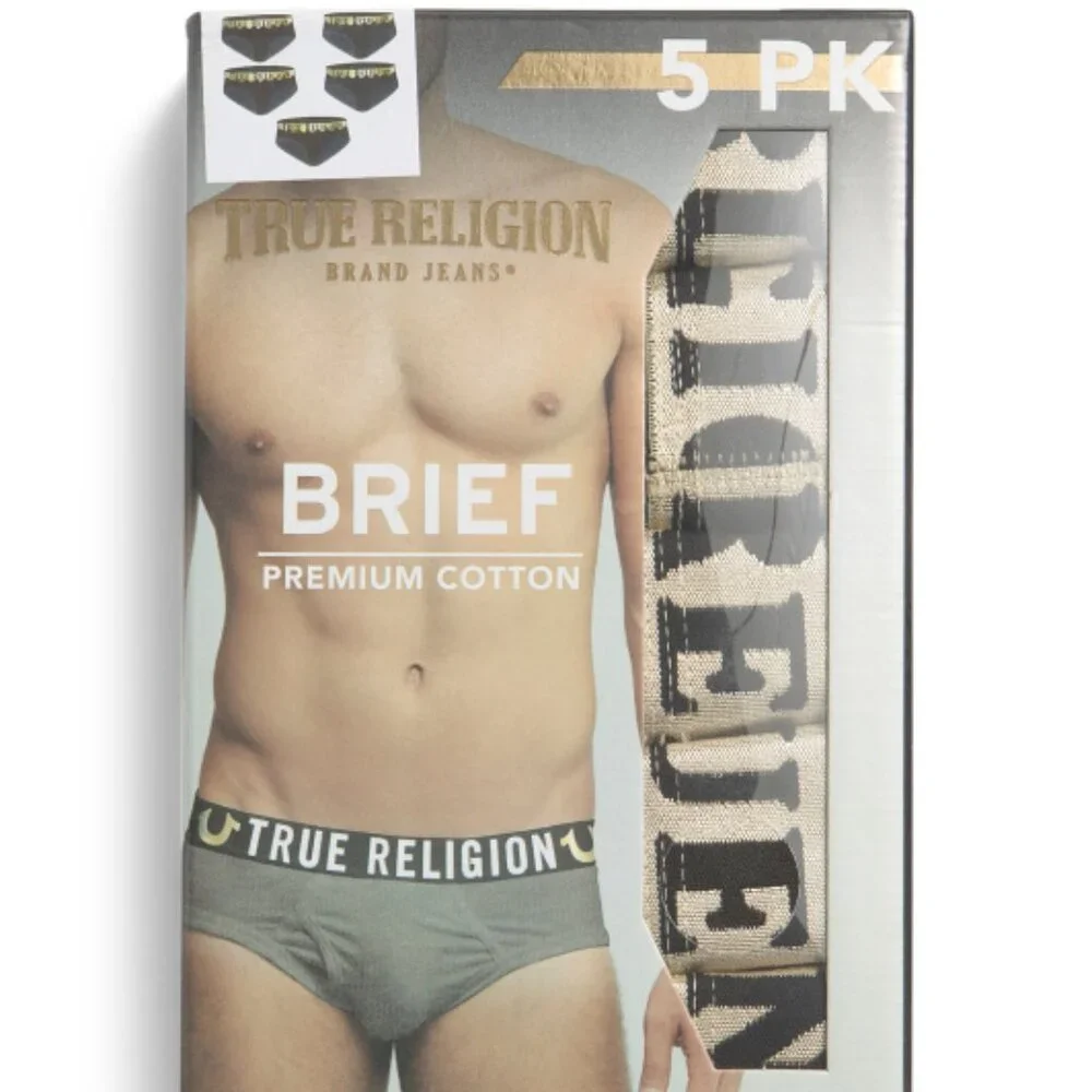 True Religion 5 pk Cotton Briefs NIB