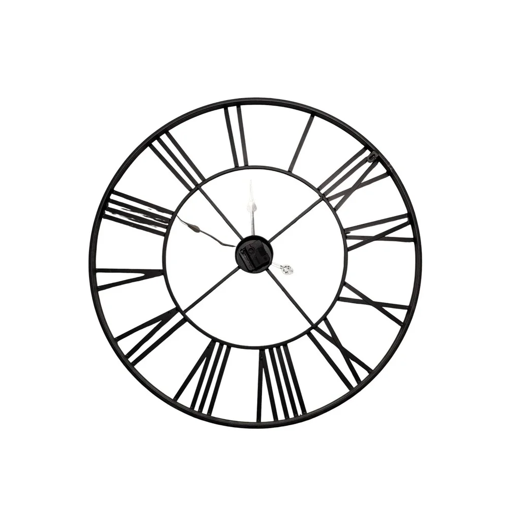 Unbranded Wall Clock Home 24in Dark Bronze Excellent Roman Numeral Industrial