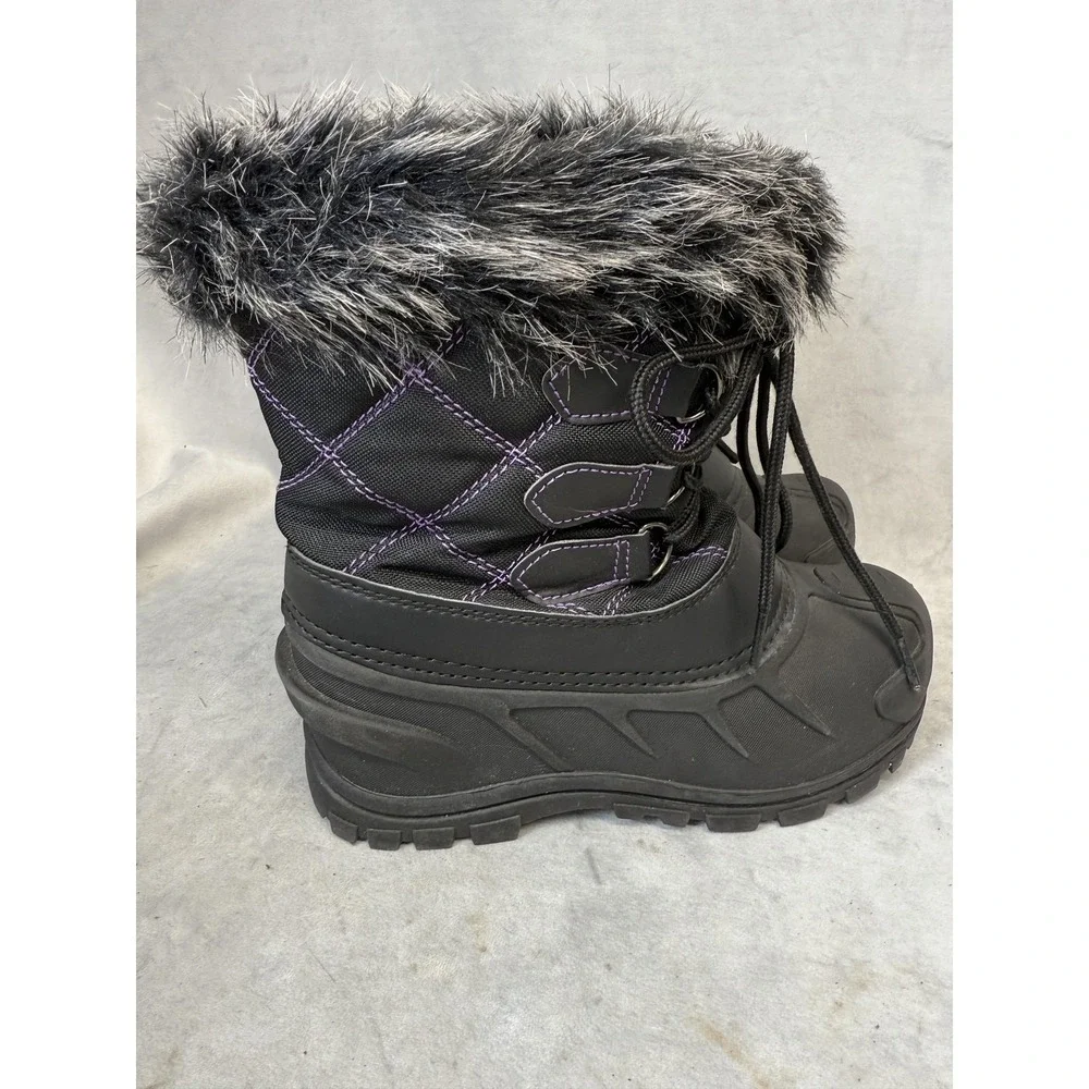 Itasca‎ Boots Womens Size 4 Black Faux Fur Winter Snow Waterproof Cold Weather