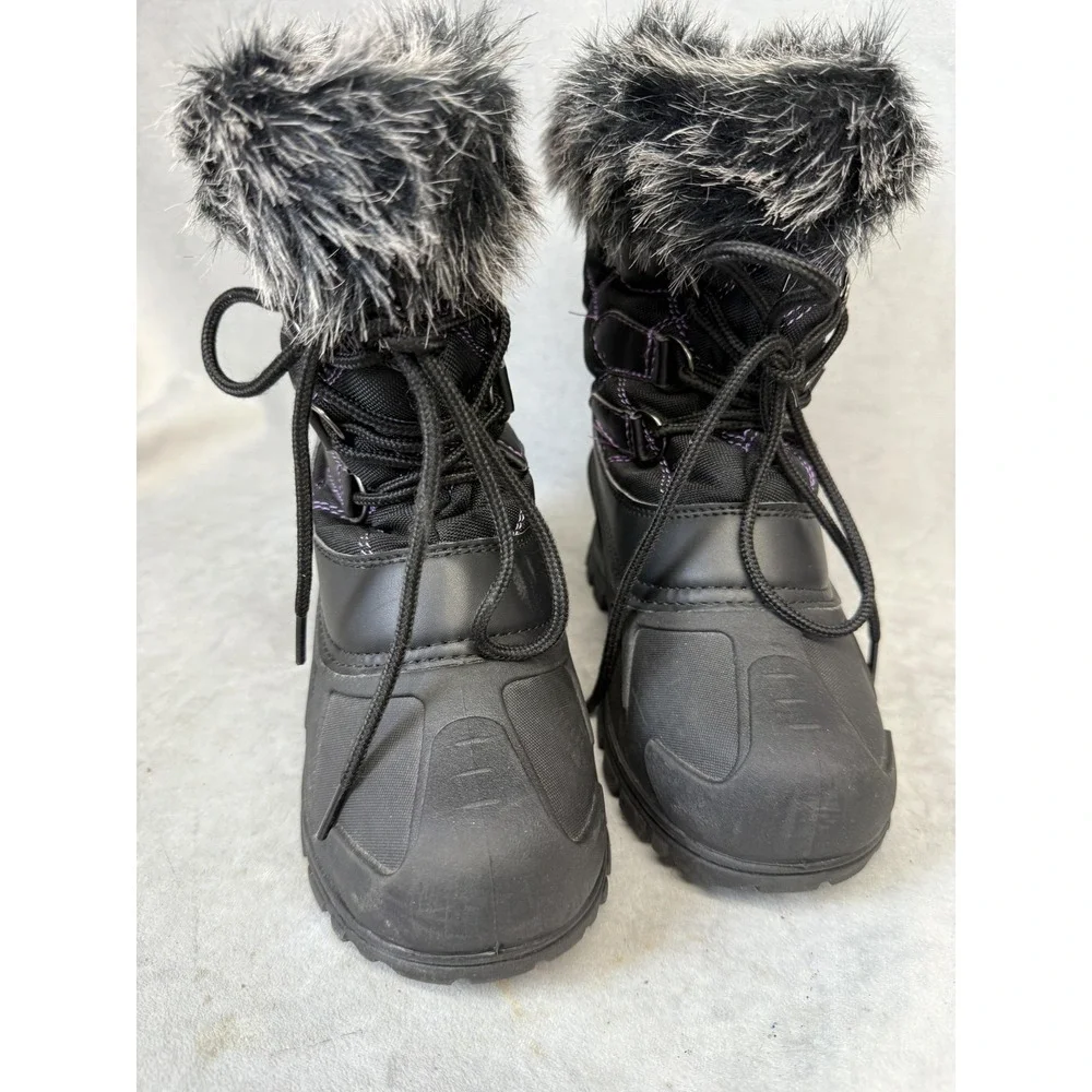 Itasca‎ Boots Womens Size 4 Black Faux Fur Winter Snow Waterproof Cold Weather