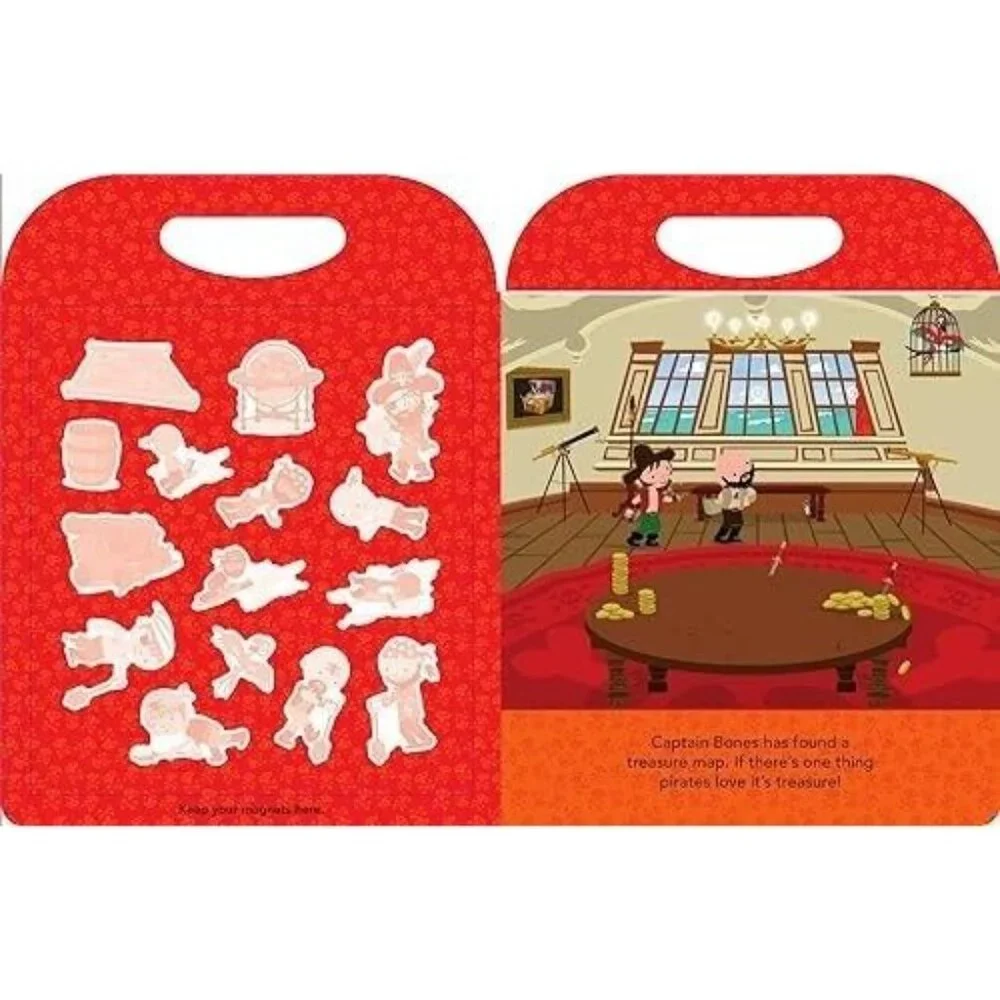 Pirate Magnetic Book Playset Hardcover Interactive 20 Magnets Reading Education