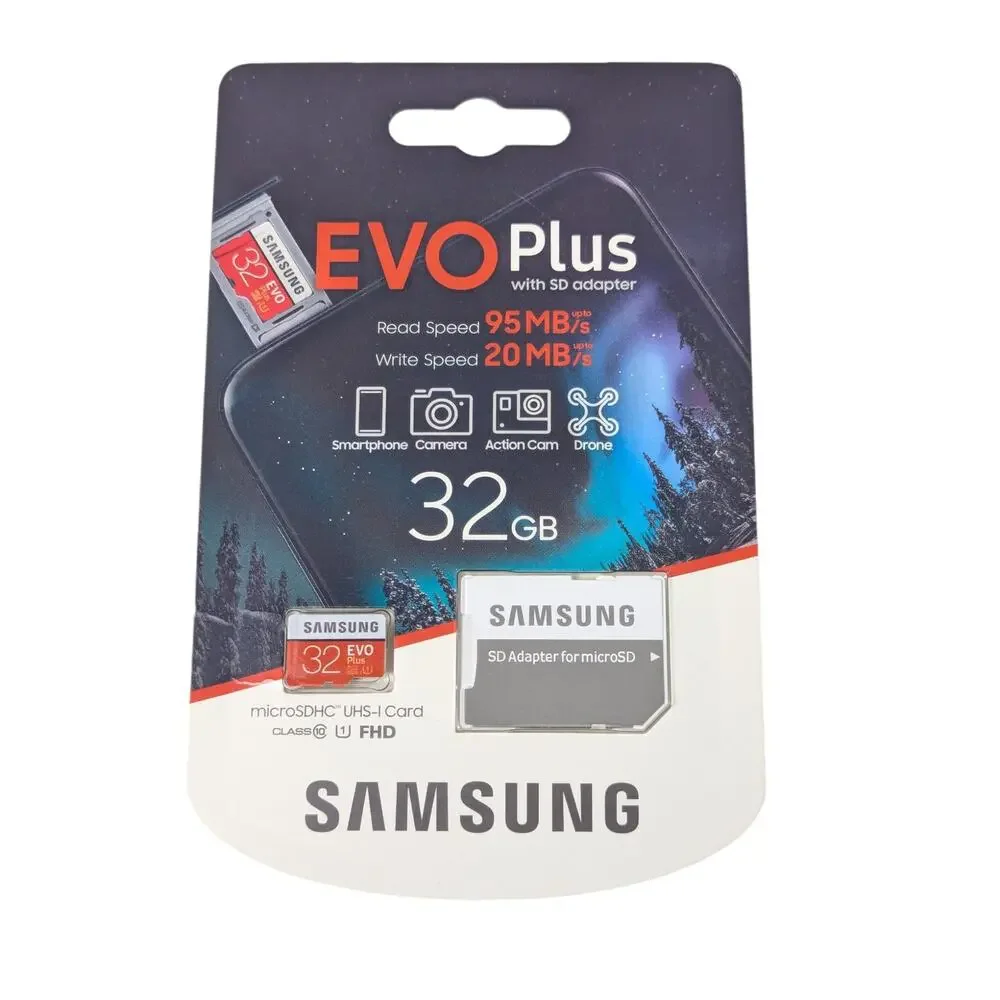 New Samsung EVO Plus 32GB Micro SDHC Card With SD Adapter