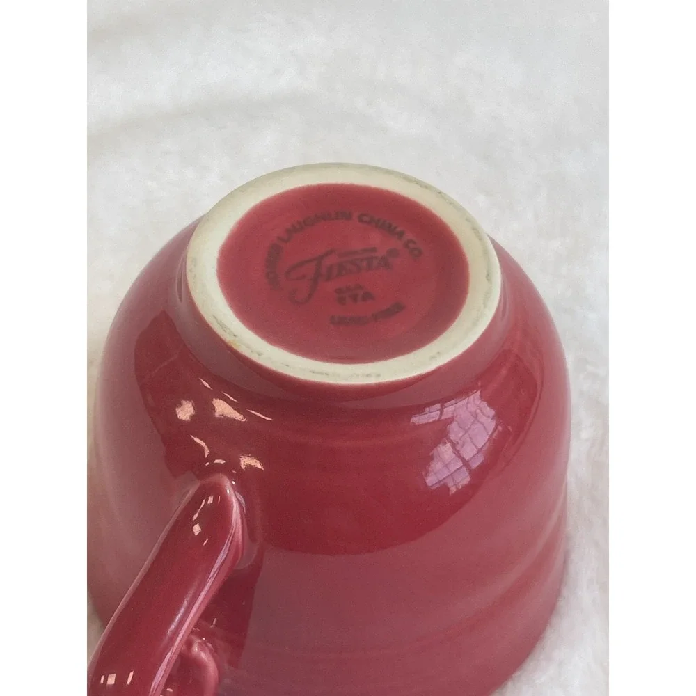 Fiestaware Homer‎ Laughlin China Co Maroon Red Coffee Tea Cup Lead Free