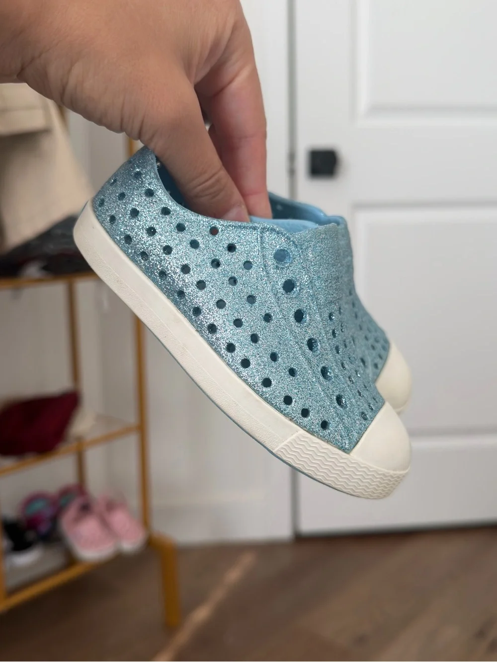 Native Jefferson Glitter Blur Slip On Rubber Shoes Size 6c Toddler Girl