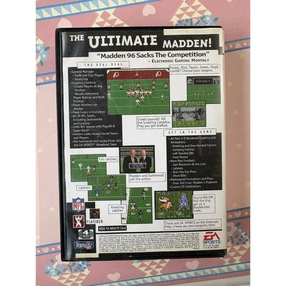 Madden NFL 96‎ (Sega Genesis, 1995) Insert, Untested