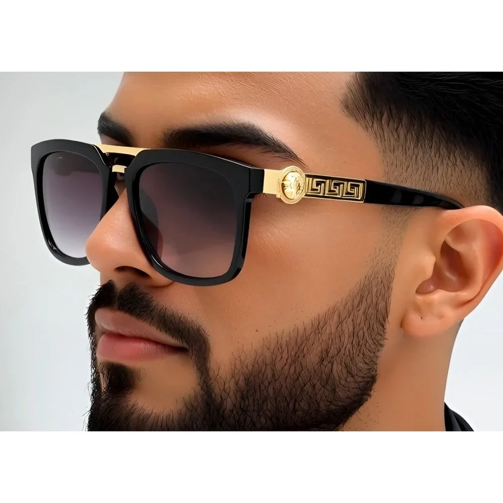 Modern Sunglasses Rectangular Bold Shape Eyewear Eye Glasses Men Male Lentes New
