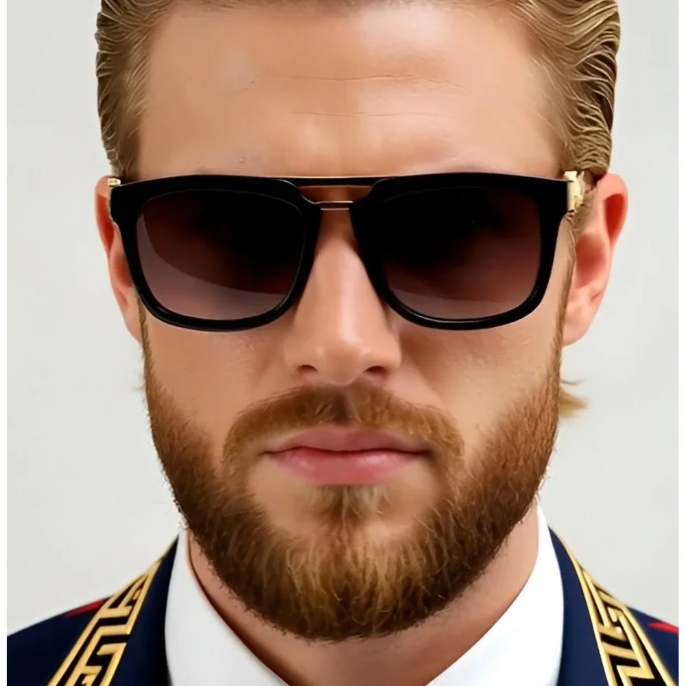 Modern Sunglasses Rectangular Bold Shape Eyewear Eye Glasses Men Male Lentes New