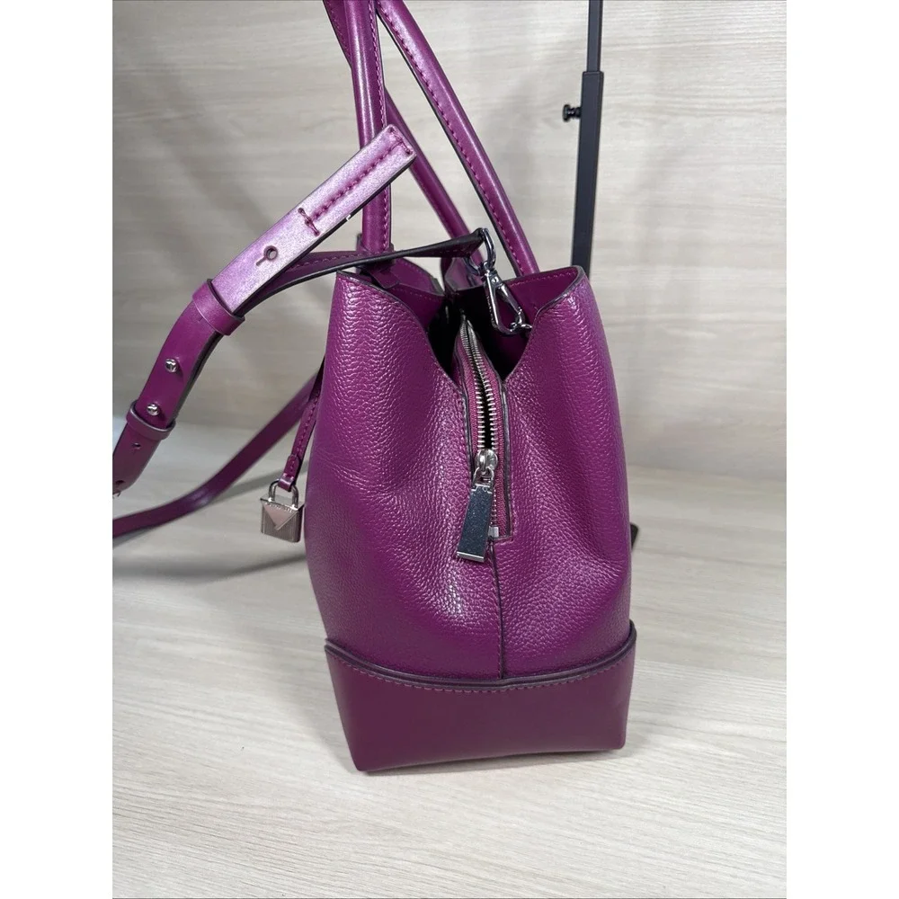 MICHAEL KORS STUDIO Mercer Purple Magenta Leather Large Convertible Tote‎ Bag