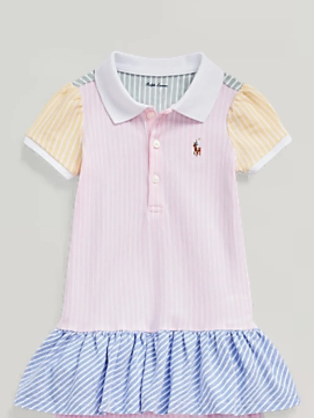 Ralph Lauren Color-Blocked Mesh Polo Dress