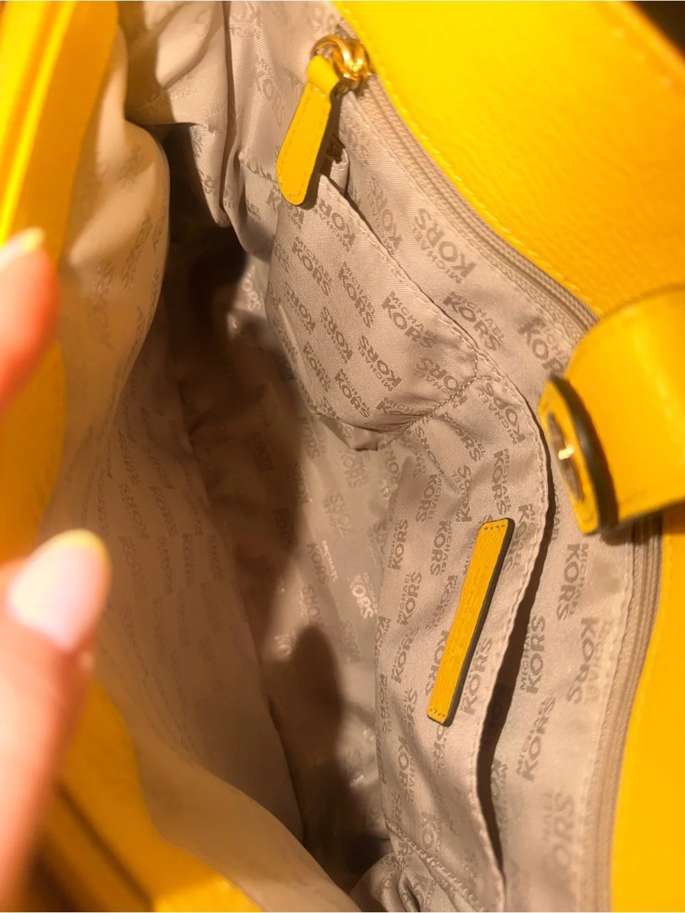 Michael Kors Yellow Pebbled handbag