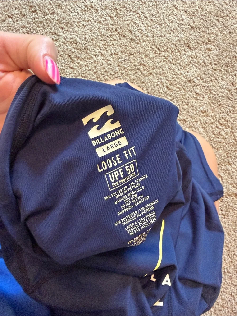 Billabong navy worn